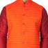 VASTRAMAY Men's Maroon Cotton Silk Blend Kurta, Ethnic Jacket and Pyjama Set